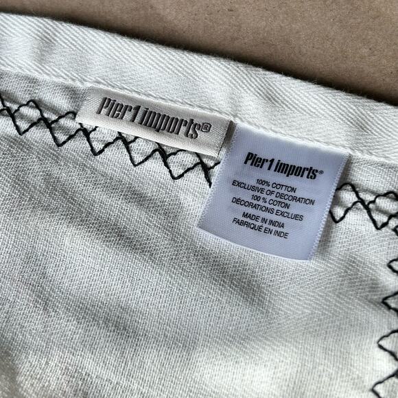 Embroidered Santa Dish Towel One Only Pier One Zig Zag Trim 3D - Picture 3 of 7